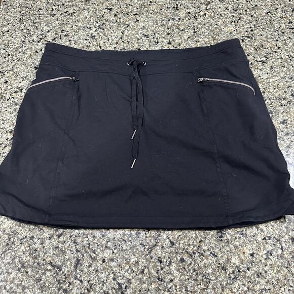 Athleta Skort Womens XL Black Drawstring Pockets Stretch Athletic Tennis Golf - Picture 1 of 8